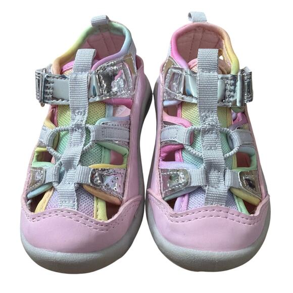 OshKosh B' Gosh Toddler Girls Everplay Durable Play Sandal Rainbow PInk Size 6 M - Picture 1 of 9